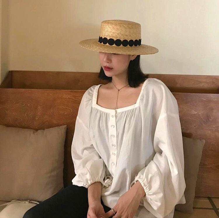 Cappelli a cilindro estivi coreani da uomo e da donna, cappelli di paglia, cappelli parasole, cappelli solari, cappello da viaggio per vacanze al mare