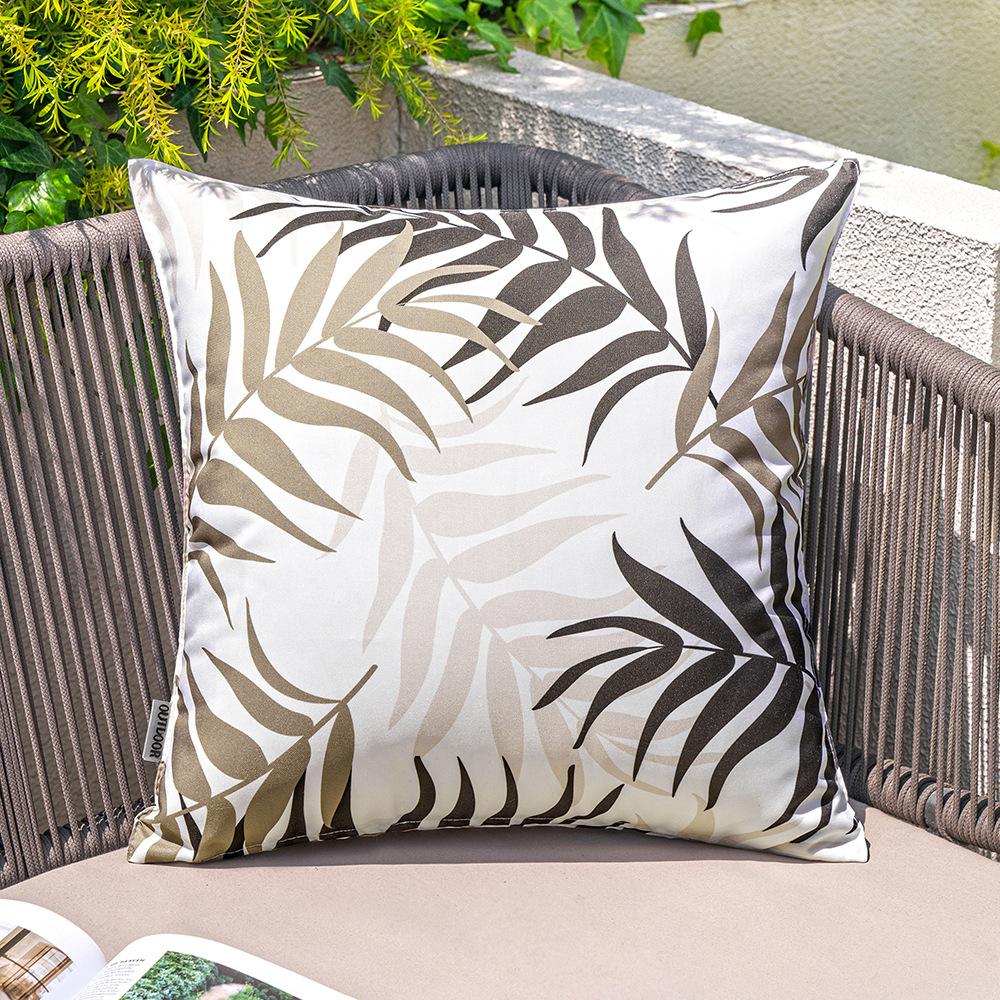Kleine und frische Outdoor-Druck-Kissenhülle Sanwei Sonnenblumenblatt Lendenkissen Garten Hof Sofa Stuhl Dekoration Wasserdichte Kissenhülle