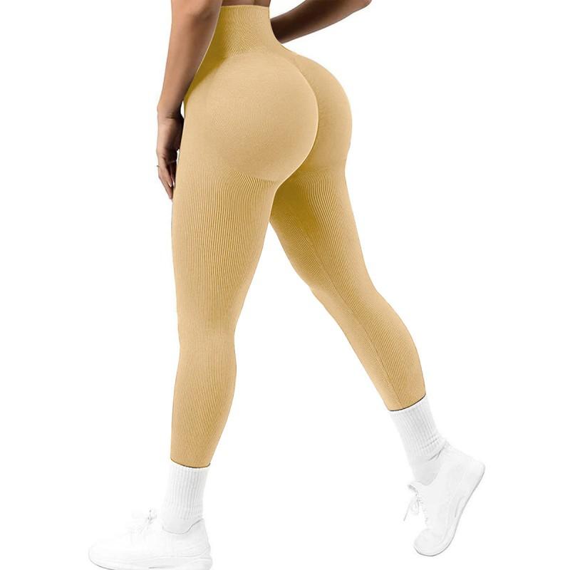 High-Waisted Seamless Knit Yoga Leggings Women Ultra Stretchy Fitness Pants Tummy Control Butt Lift Ideal Gym Running