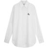 Wrinkle-Free Casual Commuter Letter Print Cotton Loose Shirt Women Shirts Moonlight-White J224785