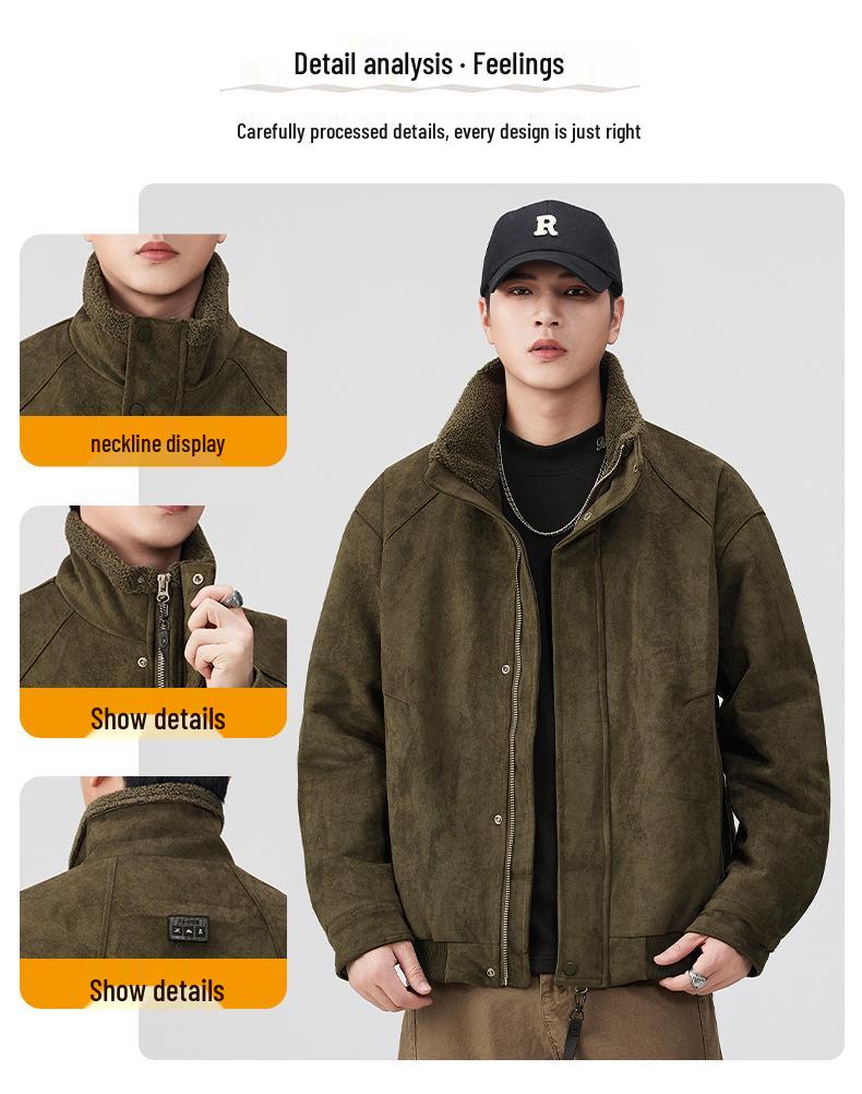 Mu Yuan Men's Retro Leather and Fur Lambswool Jacket - Winter Collection