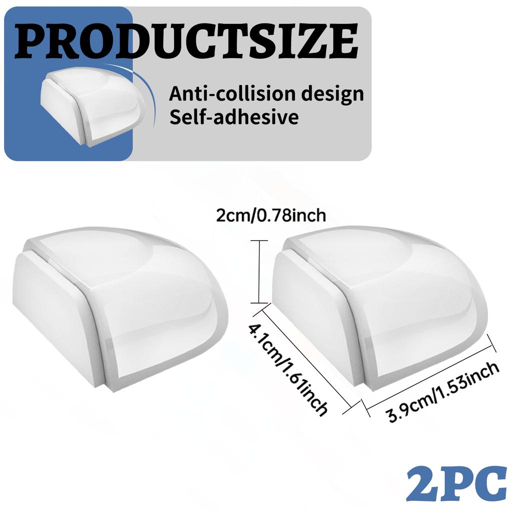 Boden-Türstopper, nicht gebohrter Dusch-Türstopper selbstklebender Gummi-Wandschutz, geeignet für Haushaltsmöbel Glas Spiegel