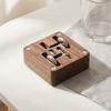 Walnoot Manchetknopen Doos, Massief Hout Magnetische Sluiting Opbergdoos voor Mannen, Kleine Sieraden Organizer voor Ringen Ketting, Cadeaubox voor Mannen