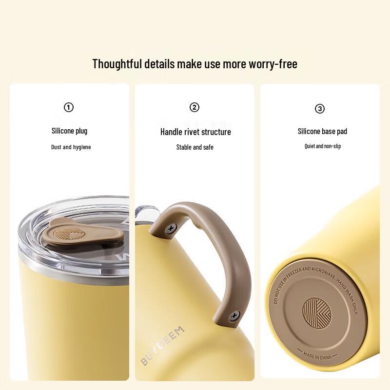 Buydeem Jumbo Insulated Stainless Steel Straw Mug