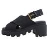 Pristine GUCCI Sandals Cross-strap Platform Black GG Canvas Women 35 749795 Used