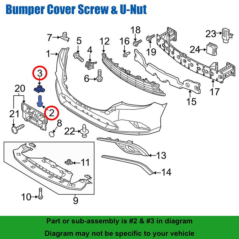 10Sets Fender Liner Bumper Cover Splash Shield Screw & U-Nut B45556135 for Mazda CX-3 Protege