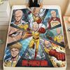 1PC Onepunch Man Patterned Flannel Blanket Suitable For All Seasons For Home Decor Warmth And Comfort Gifts Holiday Present
