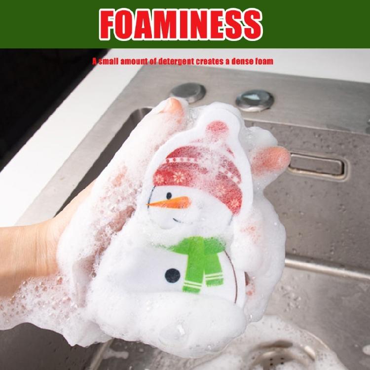 Holiday Themed Snowman/Snowflake/Glove/Deer Sponge Made From High Density Durability For Safe And Efficient Cleaning