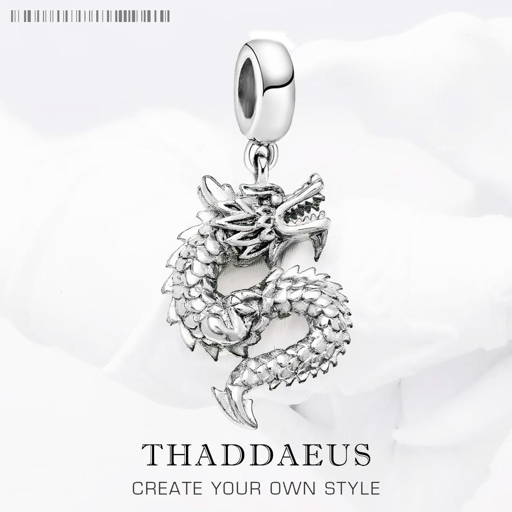 Dragon Dangle Charm Pendant Europe Style Vintage Jewelry Summer Gift For Women Men In Silver 925