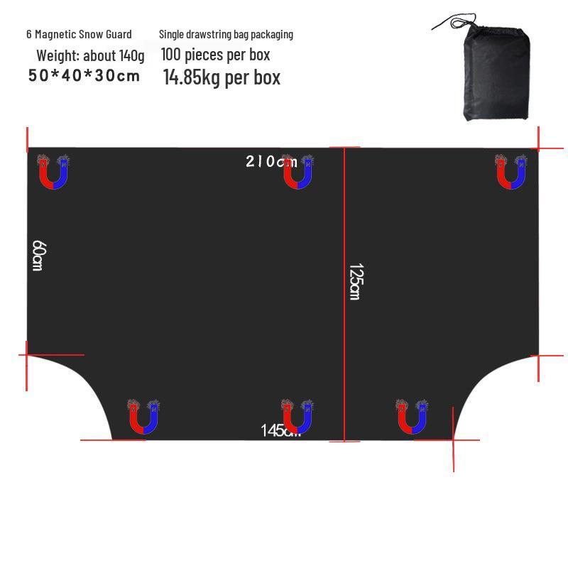 Universal Insulated Car Snow Cover with Magnets - Frostproof, Sunshade, All-Season Silver Coated Cloth