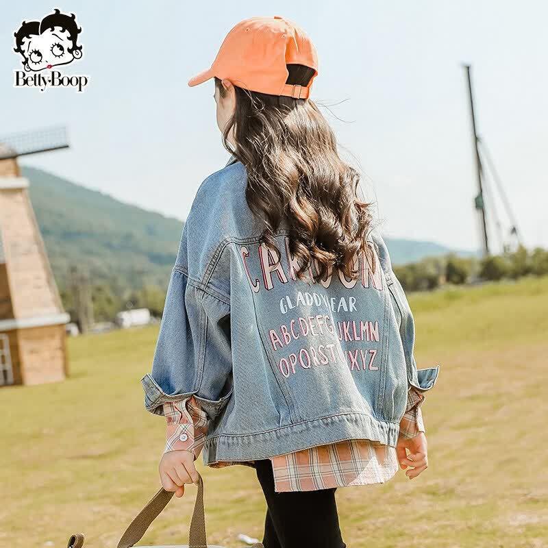 Betty Girls Trendy Korean Style Denim Jacket 120 cm
