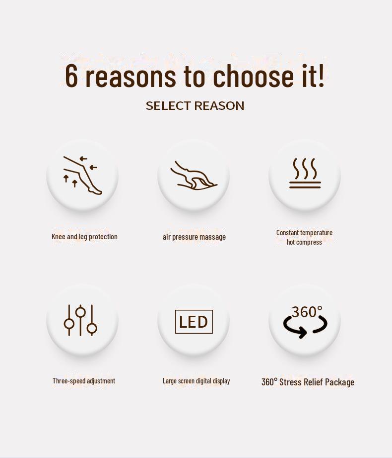 Electric Air Pressure Calf and Knee Massager for Physiotherapy and Slimming