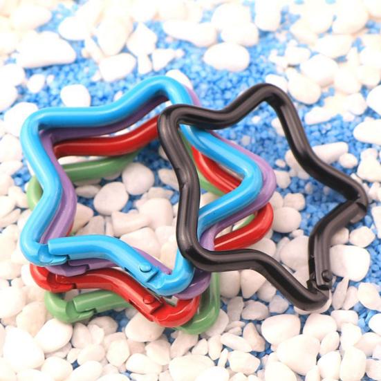10Pcs Multicolor Pentagram Star Carabiner Buckle Aluminum Alloy Carabiner Hook Clips DIY Accessories for Keychain Buckle for Camping Hiking