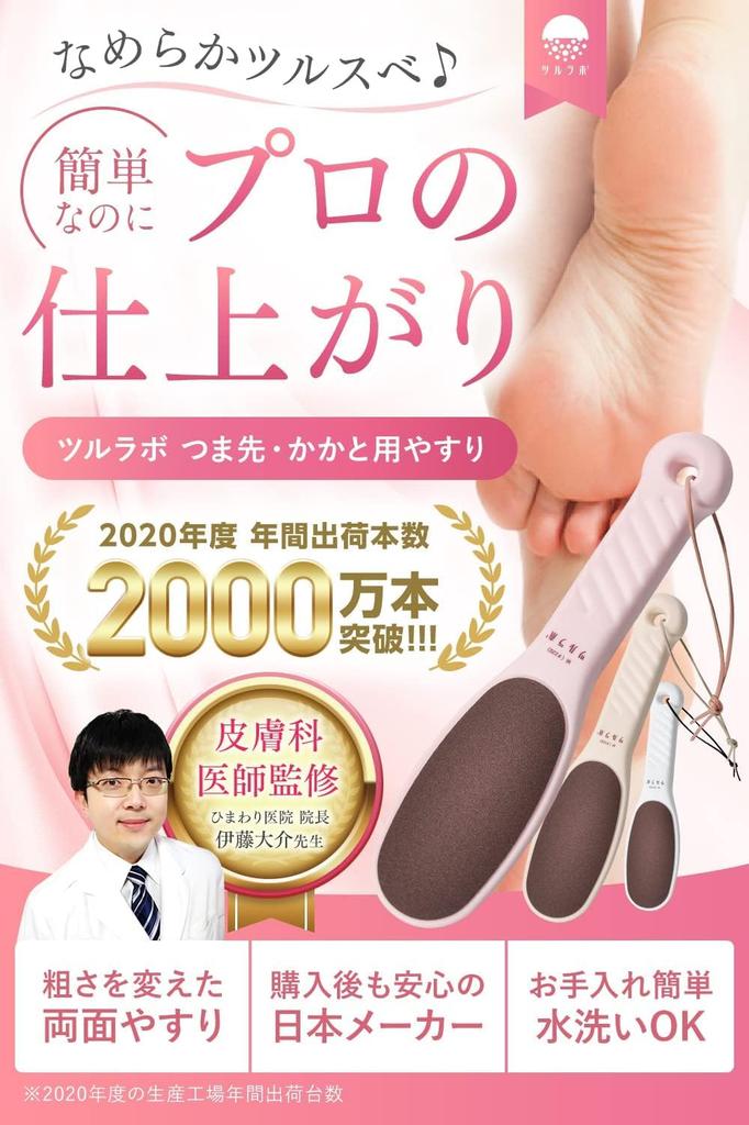 Heel File for Men and Women with Two Coarse and Fine Edges for Heel Callus and Pumice Tsuru Labo Professional-grade [Dermatologist-designed] Care,