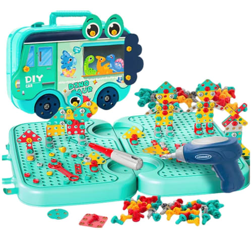 

Kids Drill and Screw Set, Kids Screwdriver Building Set, Educational Building Blocks for Kids, Creative Assembly Toolbox Toy, Educational Building Blo