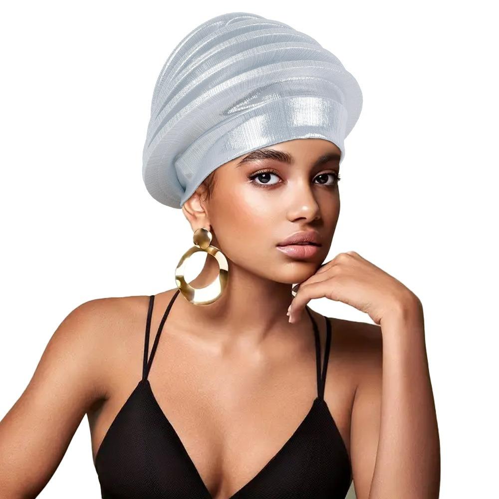 Traditional Spiral Beret Solid Color Nigeria Headpiece  Wedding Party African Lady Use