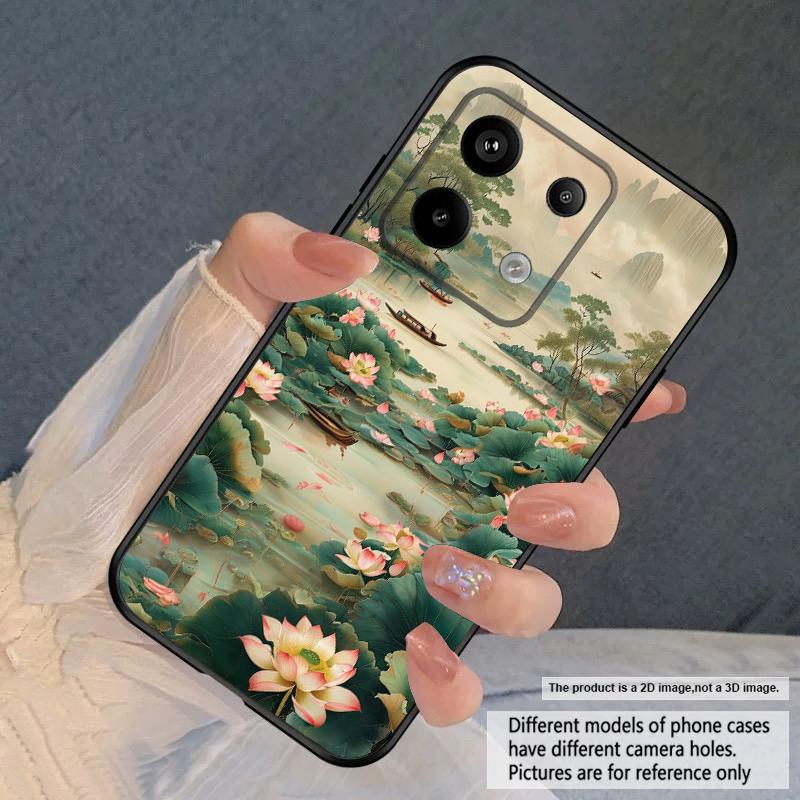 Ship and Red Lotus For Redmi Note 9 9S 10 11 12 12S 13 Pro+ Plus 5G India 14 Pro 4G Global 14S 13C 14 silicone soft phone case