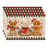 Christmas Set of 4 Gingerbread Man Ice Cream Christmas Placemats, 12X18 Inch Seasonal Table Mats for Party Kitchen