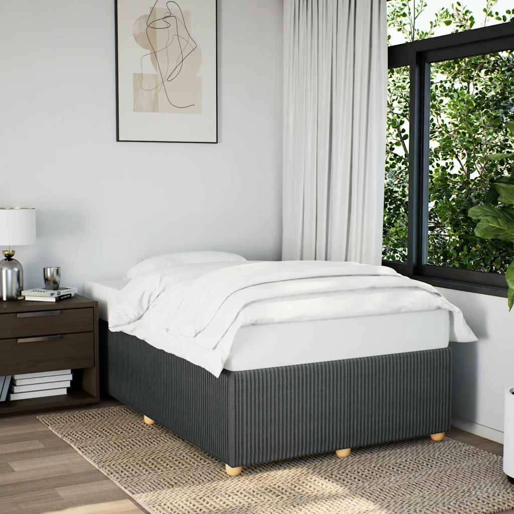 Bed Frame without Mattress Dark Grey 120 x 200 cm Fabric