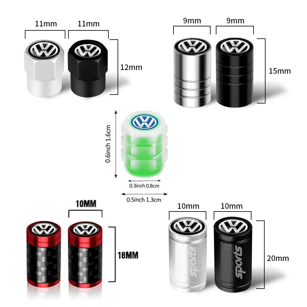 WHAQY1 2026 Hot For VW VOLKSWAGEN 4Pcs Metal Car Tire Valve Caps Tyre Wheel Stem Air Valve Cover For Volkswagen VW R RLINE GTI Golf Blu