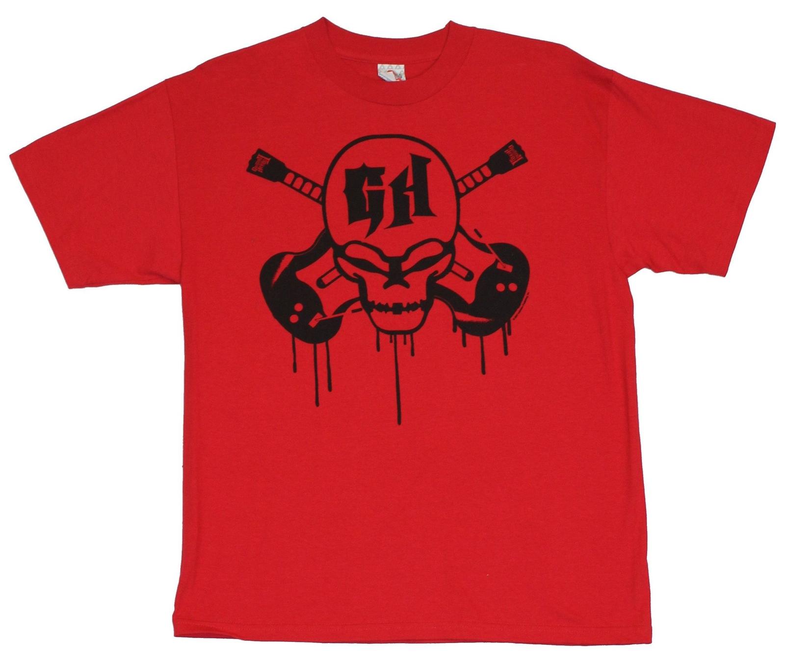 Guitar Hero Adult New T-Shirt - Guitar and Skull Pic on Red [Apparel] XXL