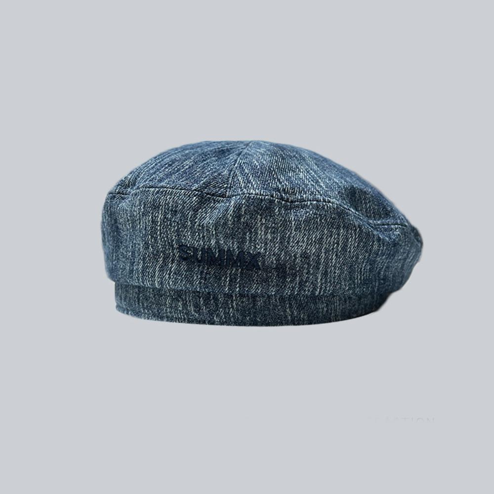 

Британский стиль Джинсовый берет Тканевая Ретро шляпа художника Модная джинсовая восьмиугольная шляпа Девушка Style 1