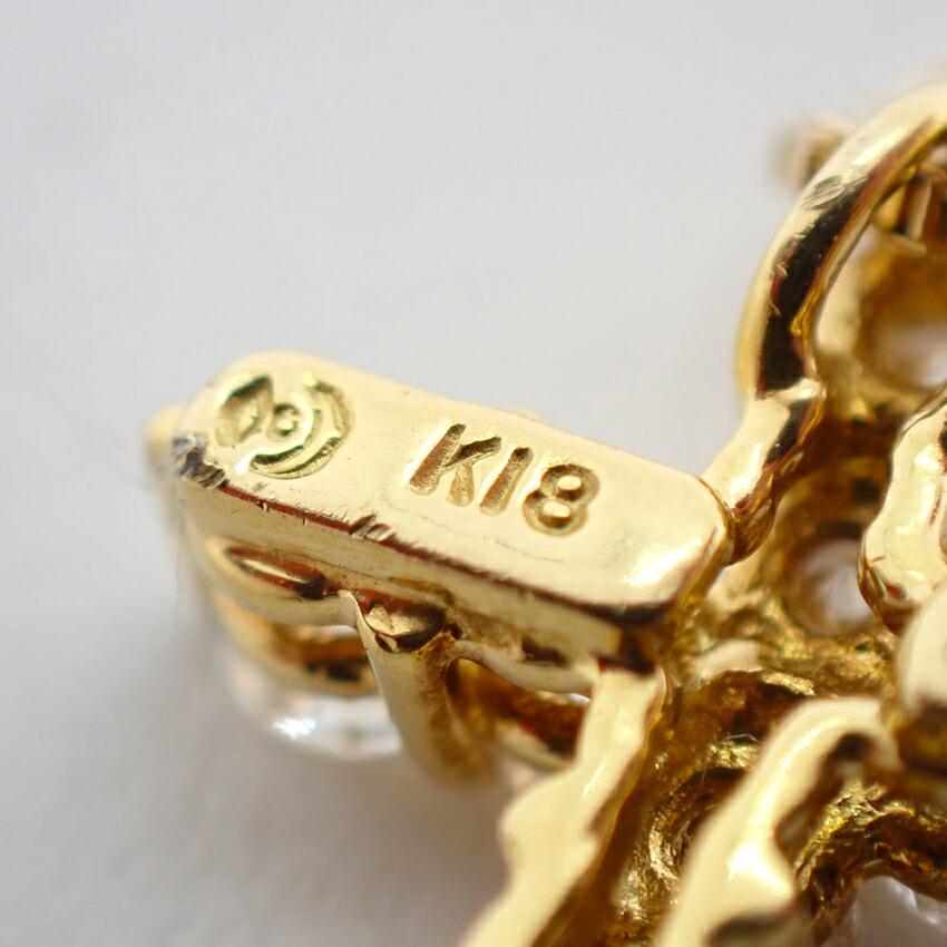 [Pre-owned] TASAKI / 18K Yellow Gold / Diamond / Cross / Pendant / j79-2