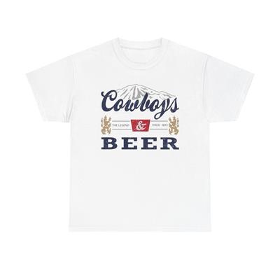 Cowboys And Beer Grafik T-Shirt ALLE GRÖSSEN T-Shirt Unisex Schweres Baumwoll