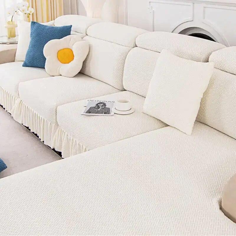 Rugalmas kanapé ülőhuzat szoknyával kombinált kanapé párna huzat All-inclusive csúszásmentes univerzális kanapé matrac