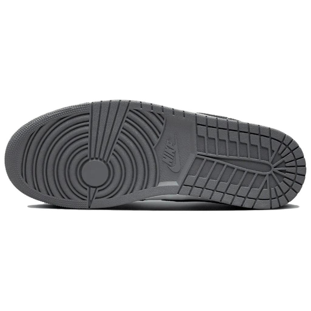 Air Jordan 1 Low Iron Grey Black Unisex Sneakers White 553558-152