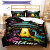 3pcs Custom Name Dinosaur Bedding Set Duvet Cover Closure Includes 1 Duvet Cover & 2 Pillowcases, Soft and Comfortable for All Seasons.