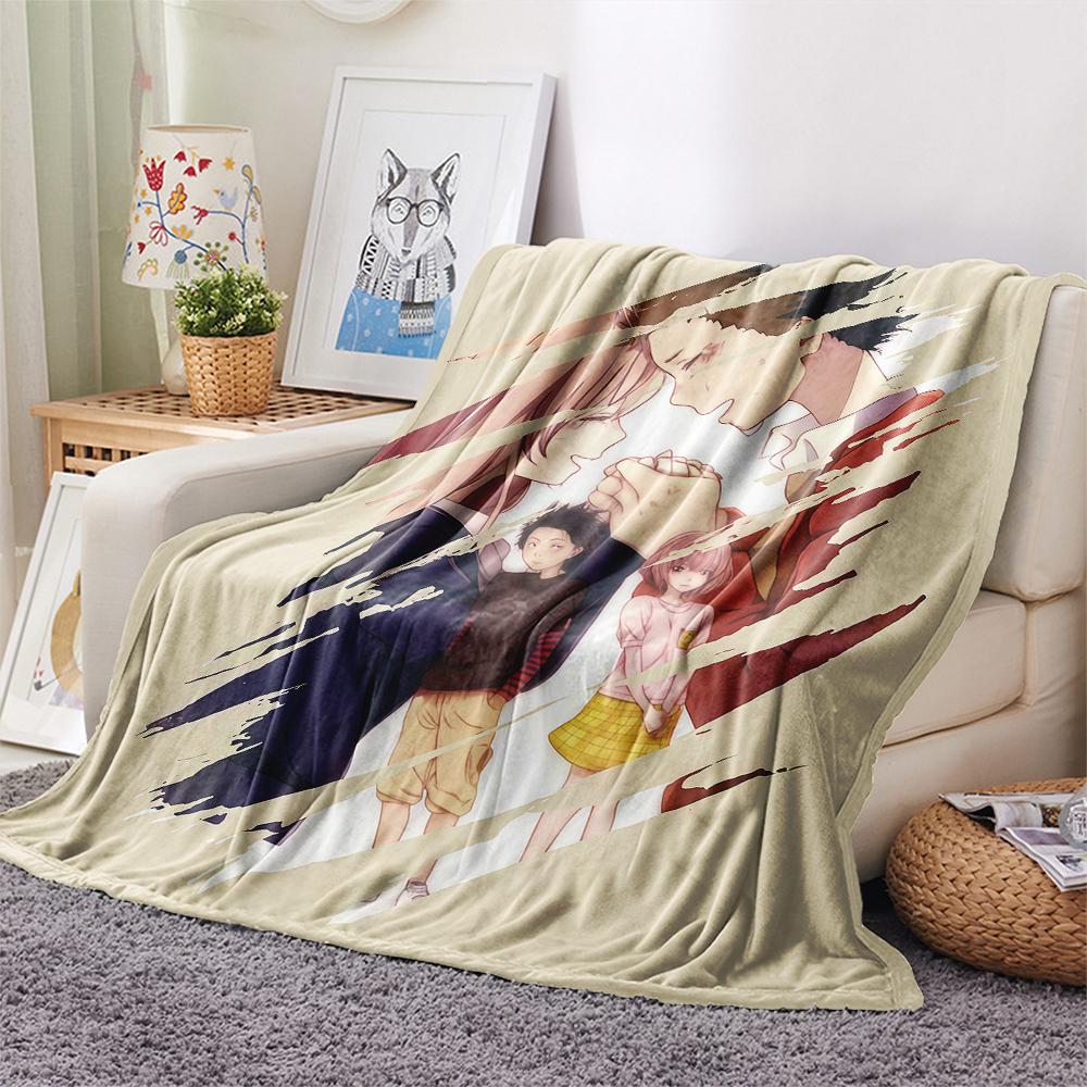 1PC A Silent Voice Print Flannel Blanket, High Quality All Seasons, Home Decor, Warmth and Comfort, Perfect for Christmas Gifts