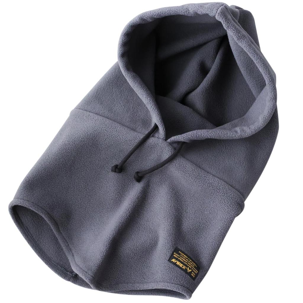 Avirex Fleece Hood Neck Knit Knit Cold Weather Unisex Charcoal Warmer, Warmer, Cap, Hat, Men's Hat, Scarf, Protection, Balaclava,