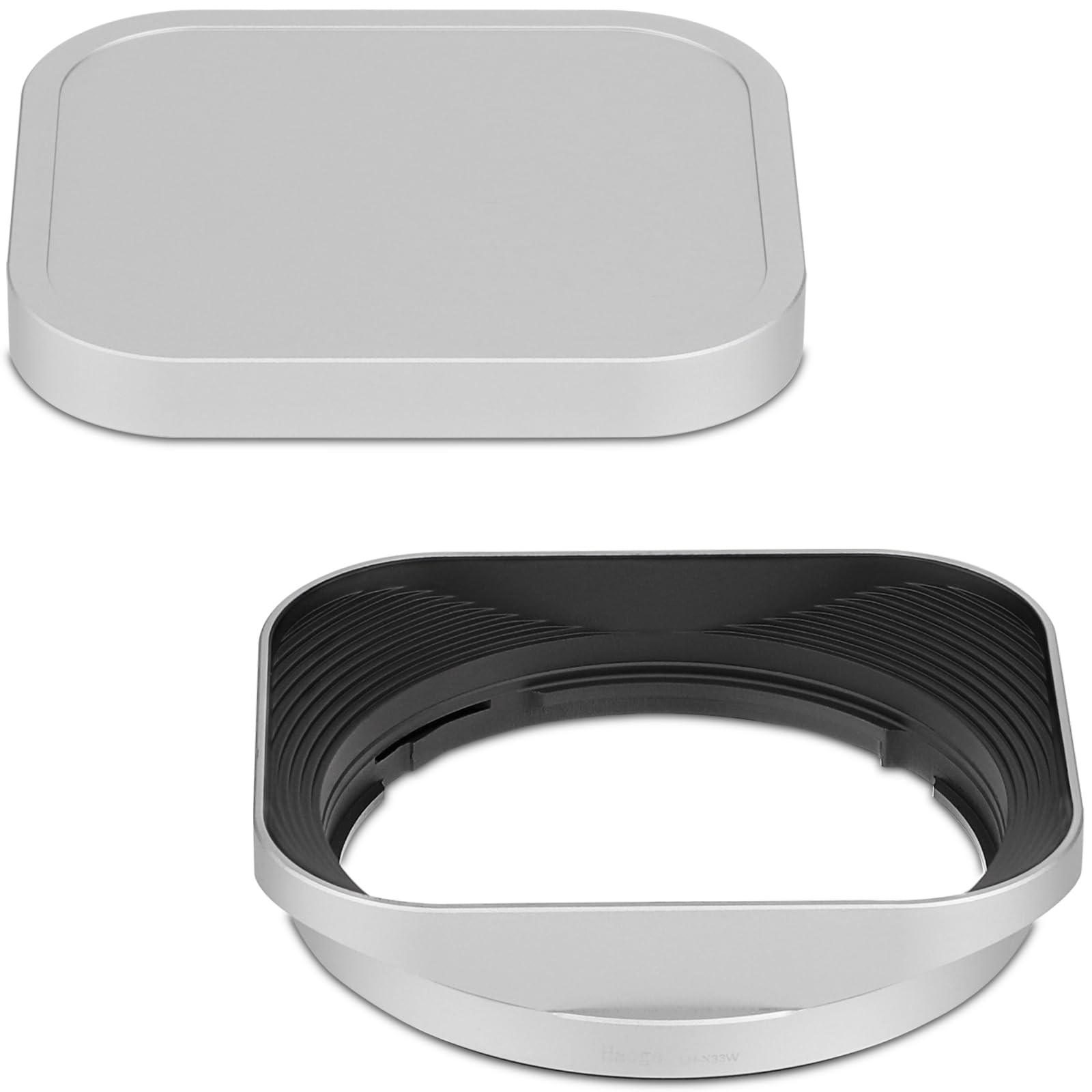 

Haoge Silver Metal Square Lens Hood for Fujifilm XF33mm F1.4 R WR Lens, Fujinon XF 16-50mm, Fuji XF 23mm f1.4 R LM WR Lens Hood Shade Bayonet Mount