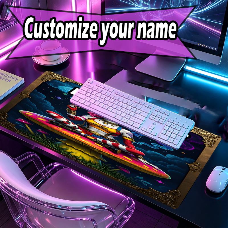 Custom Name Personalized Superhero Pattern Mousepad, Laptop PC Desk Mat, Decorative Desk Mat for Home Keyboard Pad Gift