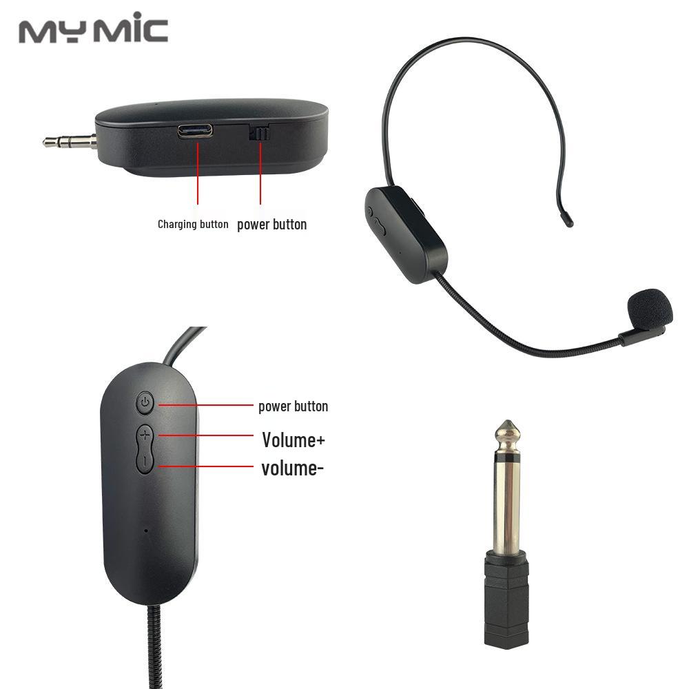 2.4G Wireless Mic & Amplifier: Bluetooth Headset for Teaching, Stage, Phone, Computer
