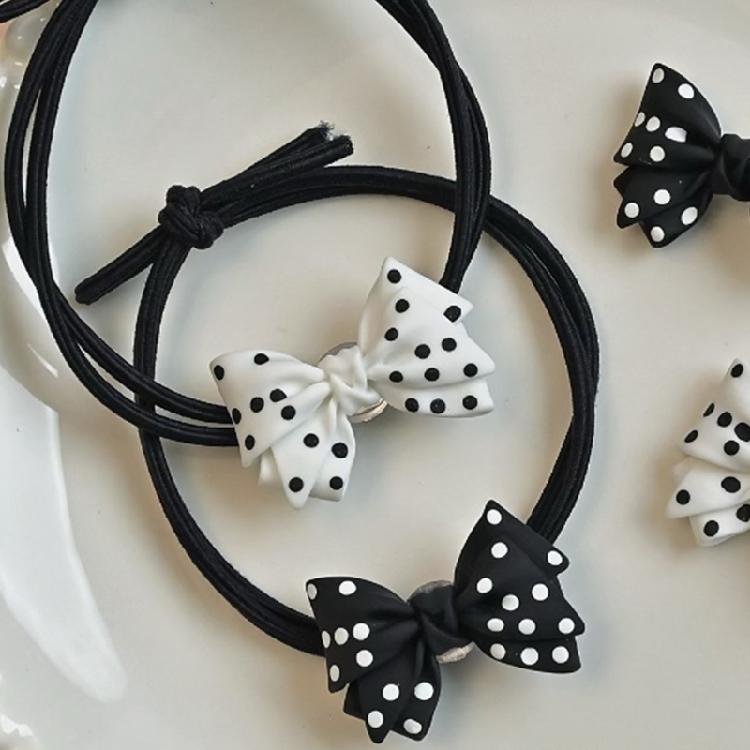 Dot Bowknot Hair Clip InsStyle Hair Rope Female Hair Styling Tool Ornaments