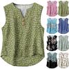 Women's Casual, Loose-Fitting, Printed, Sleeveless Linen Blouse