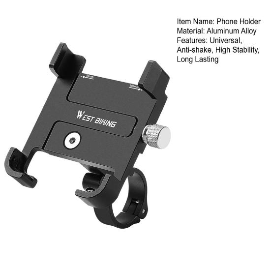 Bike Phone Holder Anti-Shake High Stability Width Adjustable Universal Easy To Install Bicycle Handlebar Phone Bracket