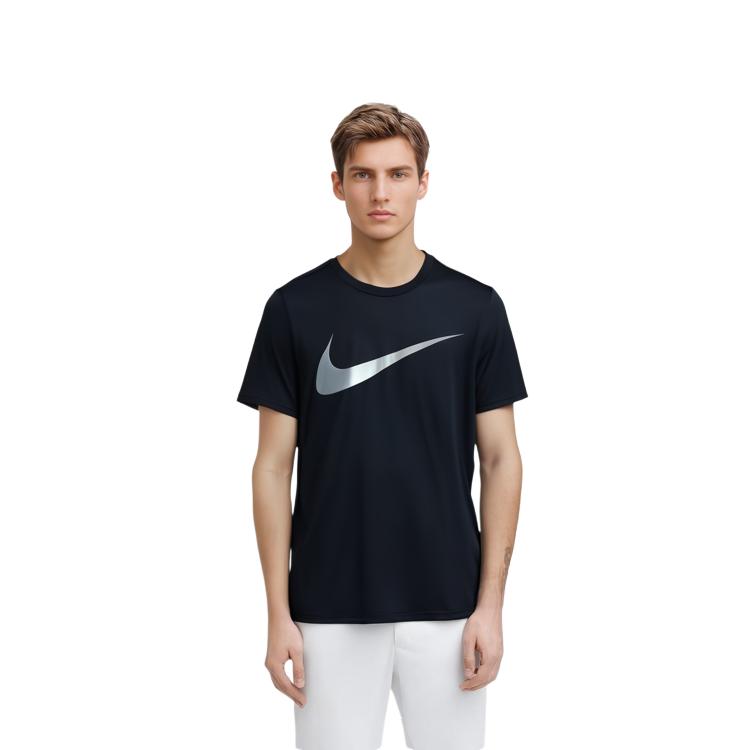 Nike T Shirts Men's Black Crew Neck Moderate Straight Fit DQ1930-010