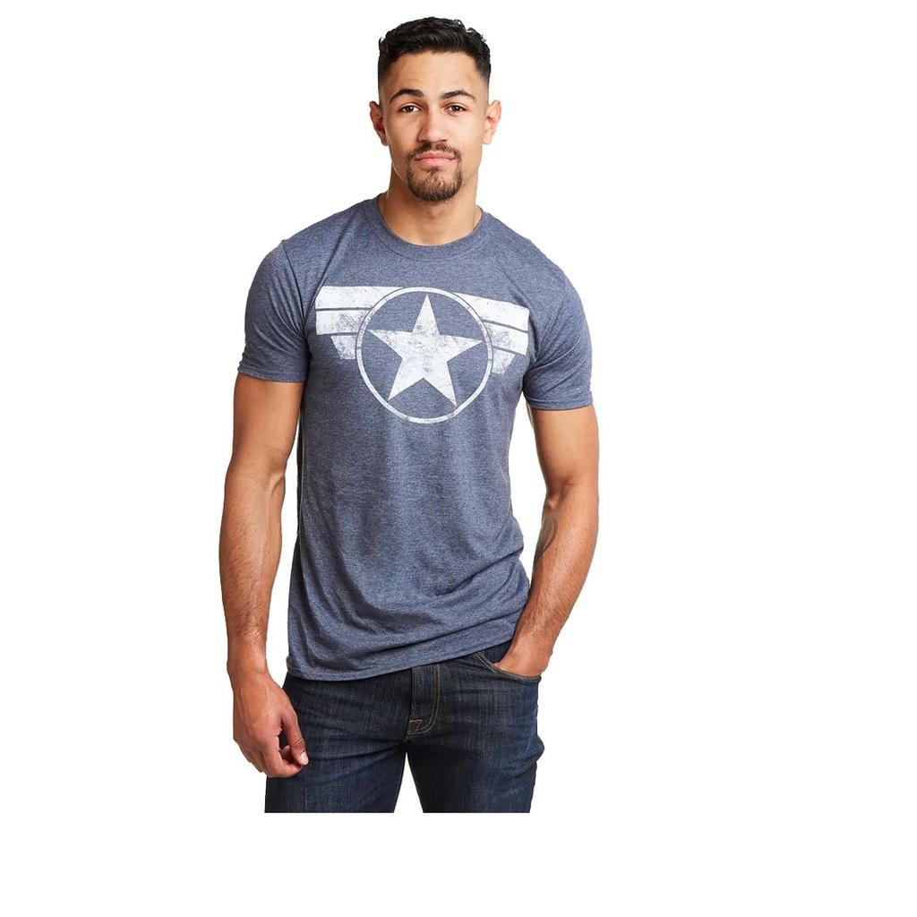 Captain America Mens Logo Heather T-Shirt
