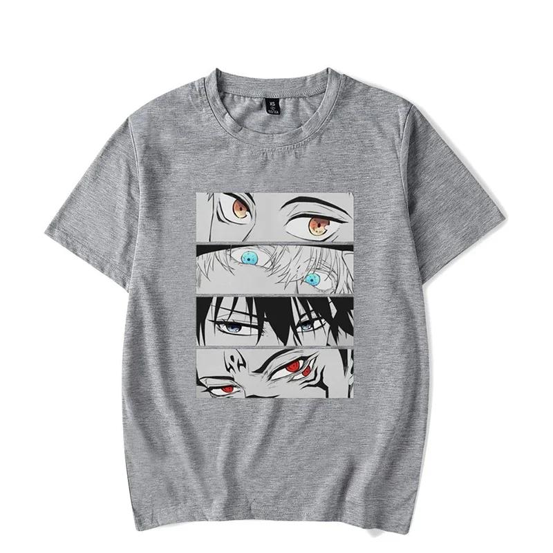 Japanese Anime Print Summer Clothes T-shirt Large Size Harajuku Short Sleeve Women's Men's Casual Cotton T-shirt Men's Tops
