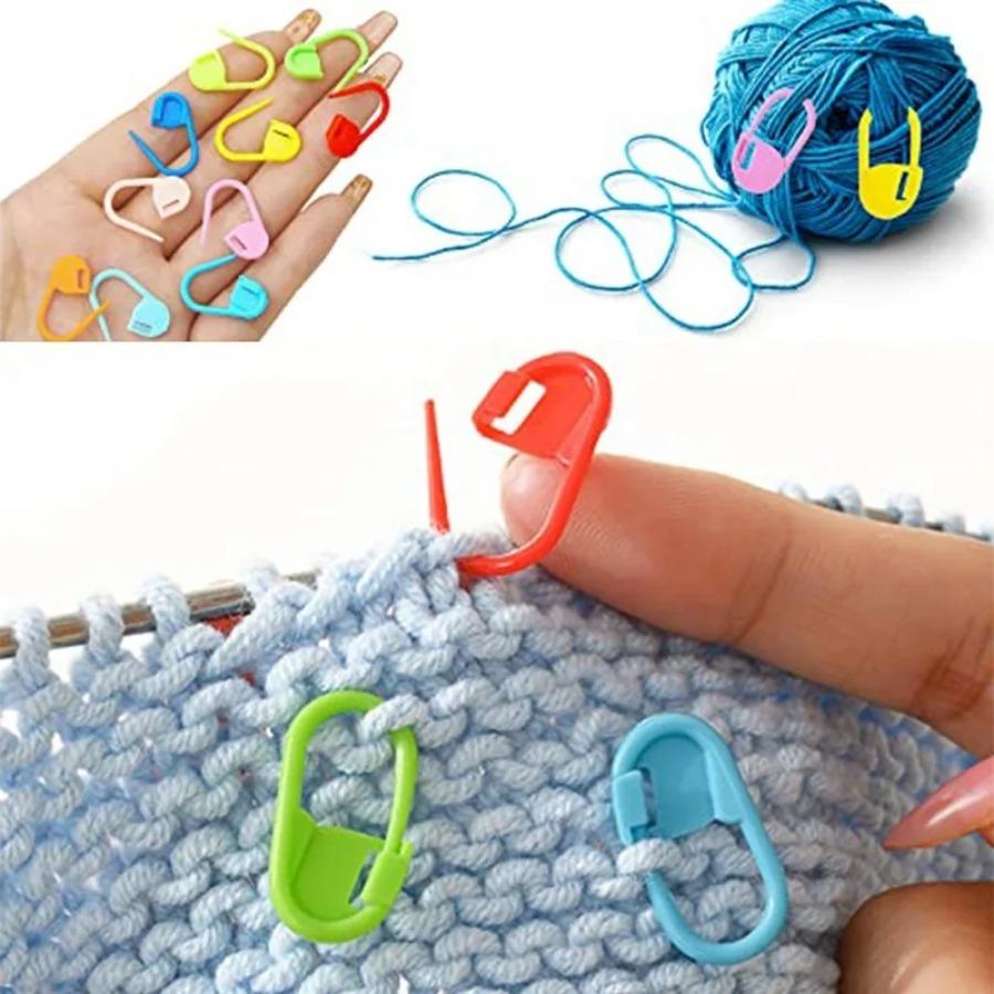 50pcs Needle Clip Hook with Box Mixed Locking Stitch Markers Colorful Plastic Small Clip Knitting Crochet Knitting Accessories