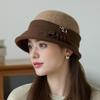 New Autumn and Winter Warm Wool Bucket Hat Women's Fashion Middle-aged and Elderly Elegant Basin Hat