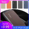 Car Sticker 2025 New Tesla 1Pcs Car Armrest Pad Auto Storage Box Cover Protective Mat For Tesla Model 3 S X Y Roadster SpaceX In