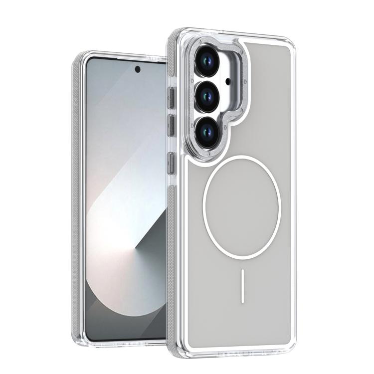 Dual Color Magnetic TPU+Acrylic Phone Case For Samsung Galaxy S26+ 5G, Anti-Yellow Shockproof Transparent Protective Cover