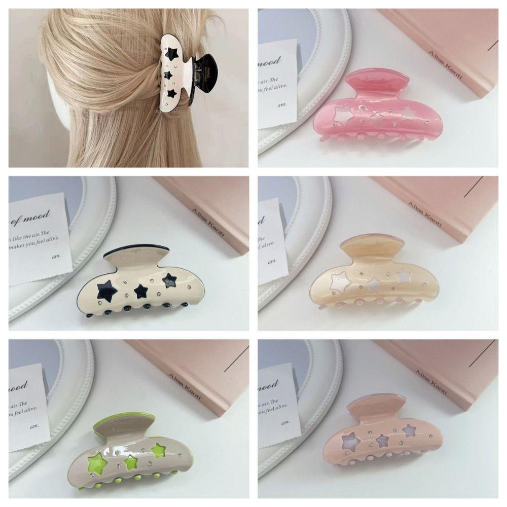 

Zircon Y2k Hair Clip Rhinestones Acetic Acid Star Hair Claw Fashion Female E