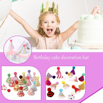 Sombreros para Pasteles Toppers de Feliz Cumpleaños Bola Gorro Cónico Topper para Cupcake Fiesta de Cumpleaños Baby Shower Decoración de Postre