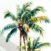 Fake Window Wall Sticker Summer Beach Ocean Coconut Tree Landscape Decal Stick And Peel Natural Seascape Scene Mural