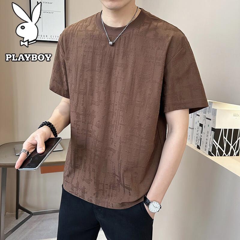 Playboy Men s Casual Short Sleeve T-Shirt M кофейный